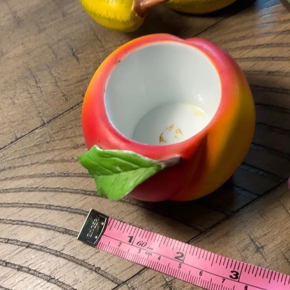 6 Cornucopia tea candleholders grapes 🍇 pear 🍐pumpkin 🎃 peach 🍑 squash &plum - Picture 16 of 16